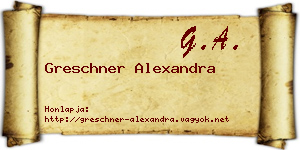 Greschner Alexandra névjegykártya